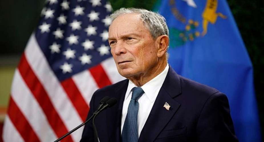 FILE - In this Feb. 26, 2019, file photo, former New York City Mayor Michael Bloomberg speaks at a news conference at a gun control advocacy event in Las Vegas. Bloomberg has opened door to a potential presidential run, saying the Democratic field 'not well positioned' to defeat Trump. AP PhotoJohn Locher, File
