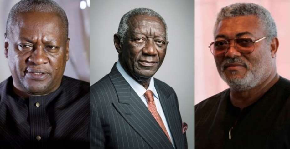 L-R John Mahama, John Kufuor and John Rawlings