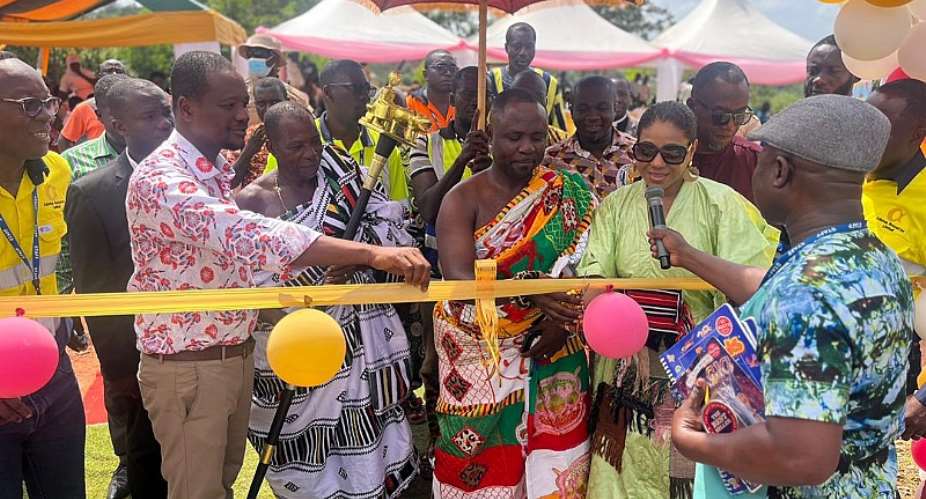 ADAMUS Resources Limited hands over refurbished classroom block toNyanebaJHS atNkroful