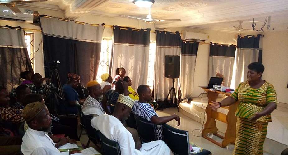 Supt. Setina Aboagye, DOVVSU Co-ordinator Participants at the advocacy meeting in Techiman