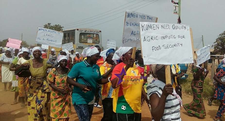 Hundreds of rural women turned up for the road march against unpaid care work