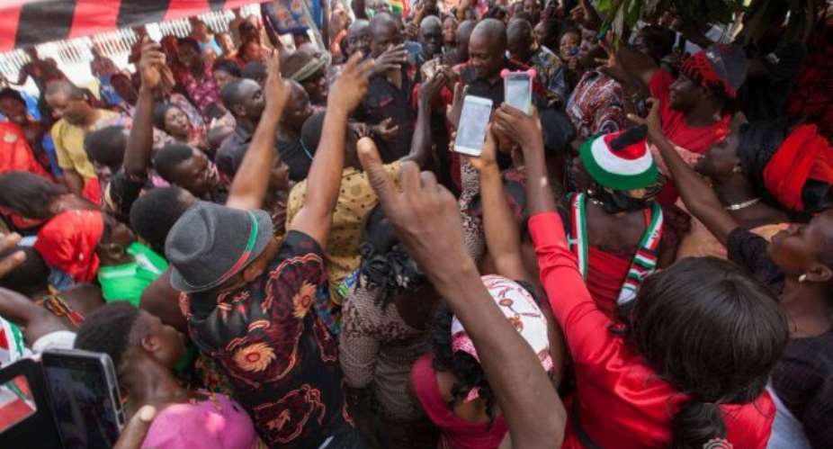 Mourners At Kpando Funeral Cheer On Mahama