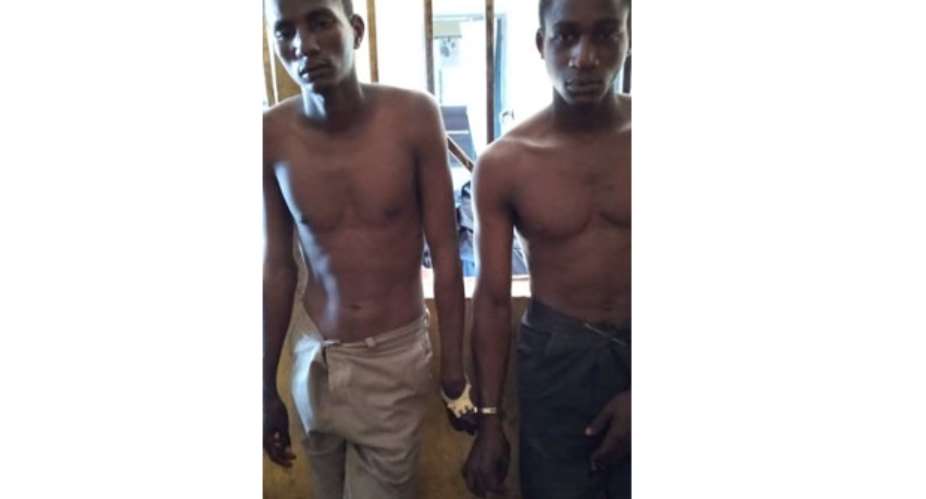 The two suspected robbers nabbed by the police