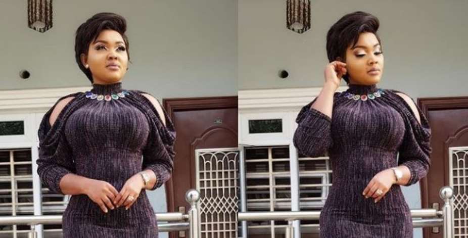 Actress, Mercy Aigbe Slays in Turtle Neck Short Gown