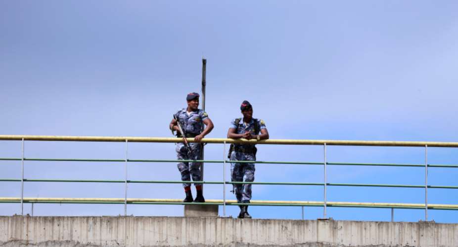Security officers are seen in Addis Ababa, Ethiopia, on October 4, 2019. Ethiopian police recently arrested journalist Dawit Kebede. (Reuters/Tiksa Negeri)