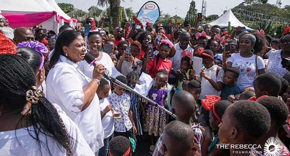 First Lady Fetes School Kids On New Year Day At Jubilee House