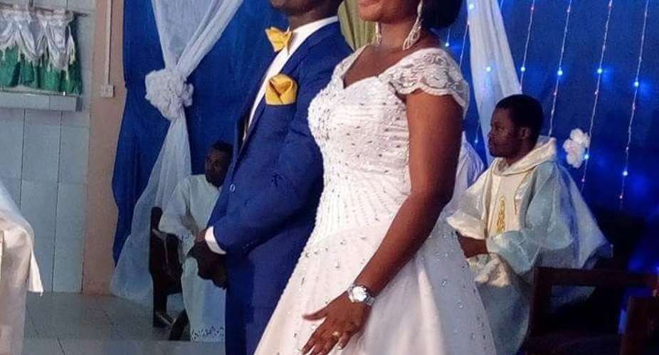 Asante Kotoko captain Amos Frimpong weds girlfriend Judith Amoako Acheampomaa