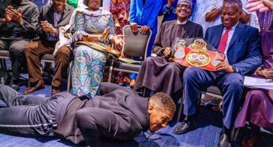 Nigeria President Muhammadu Buhari Floors Boxer Anthony Joshua