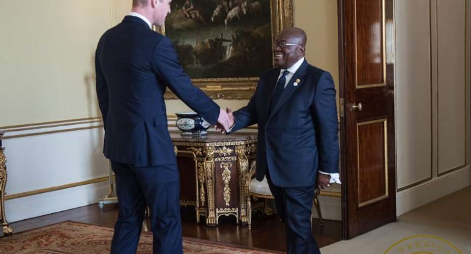 Prince William welcoming PresidentAkufo-Addo at the Summit in London