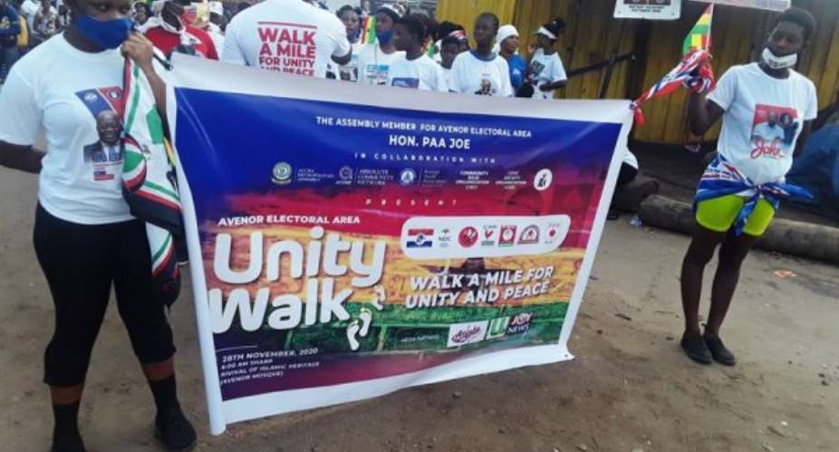 Supporters of NPP, NDC in Avenor embarks on peace walk