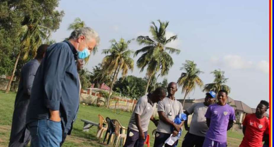 Kosta Papic with some Hearts of Oak technical team members