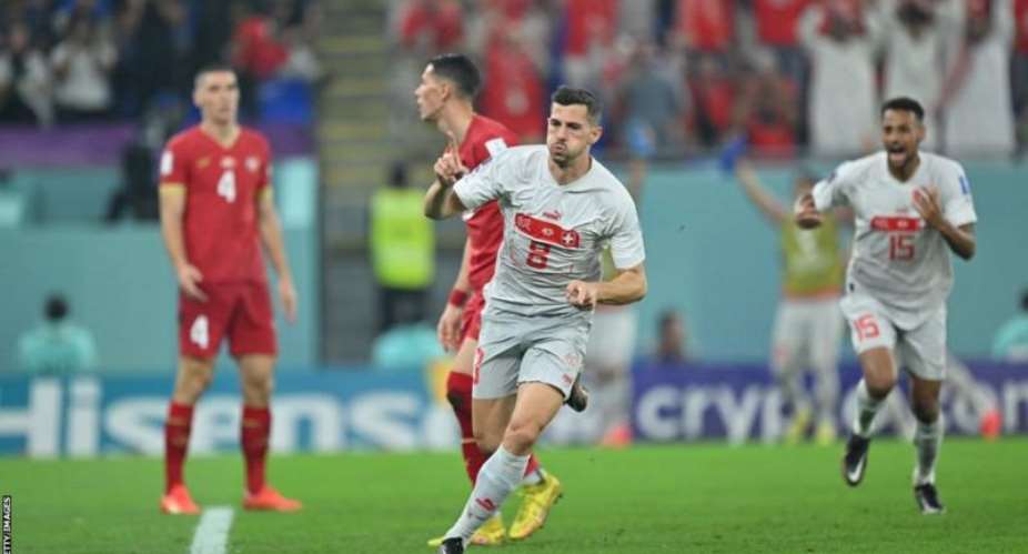 Switzerland had three different goalscorers in a World Cup game for the first time since 1994