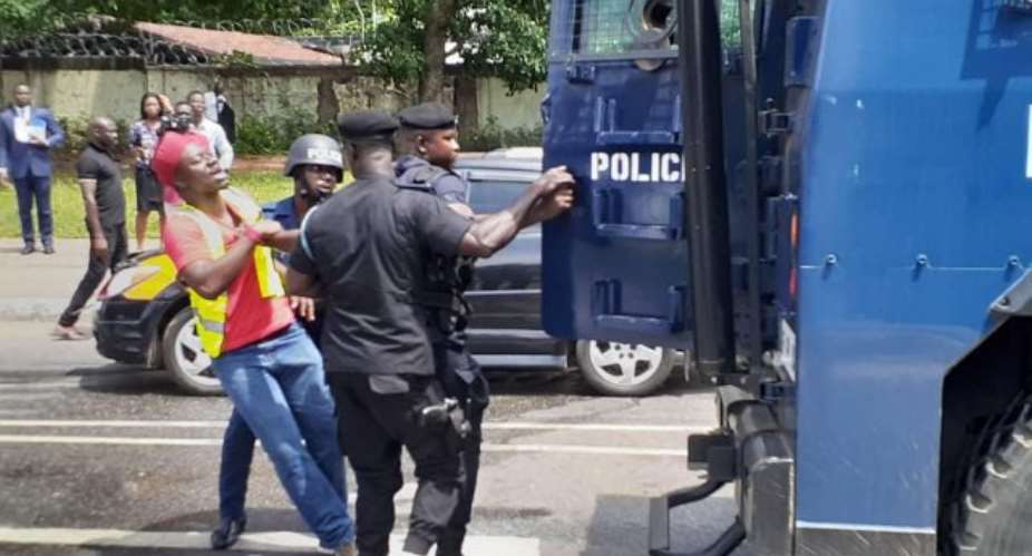 Police attacked law students who protested in Accra in October 2019