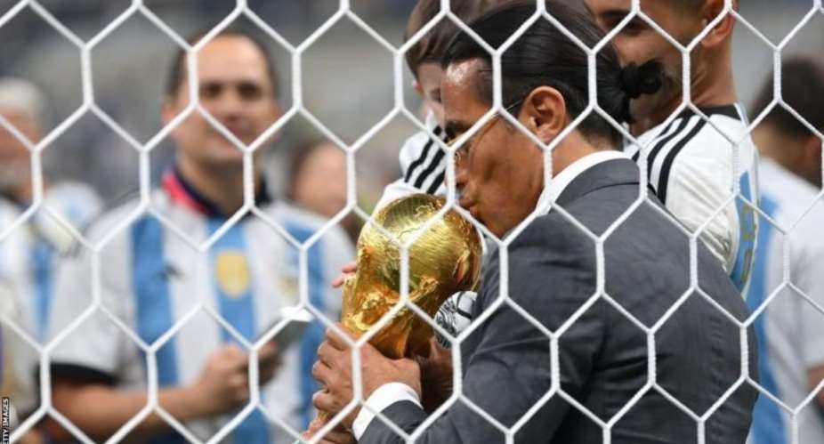 Salt Bae was seen kissing the World Cup trophy