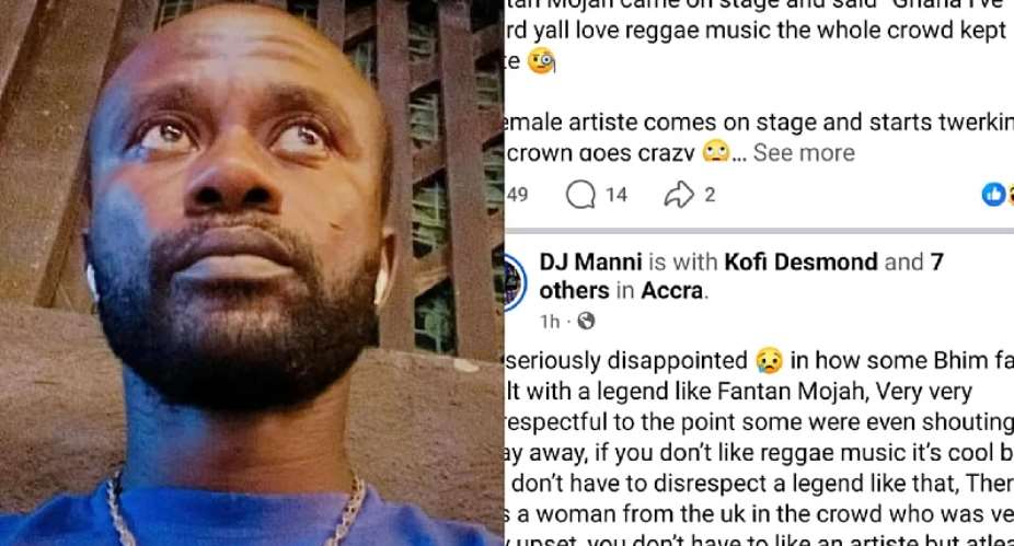 DJ Manni condemns disrespect shown to Reggae legend Fantan Mojah at BhimConcert
