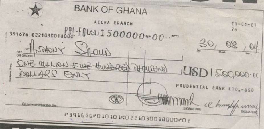 Hotel Kufuor: Analysis of Cheques and Receipts