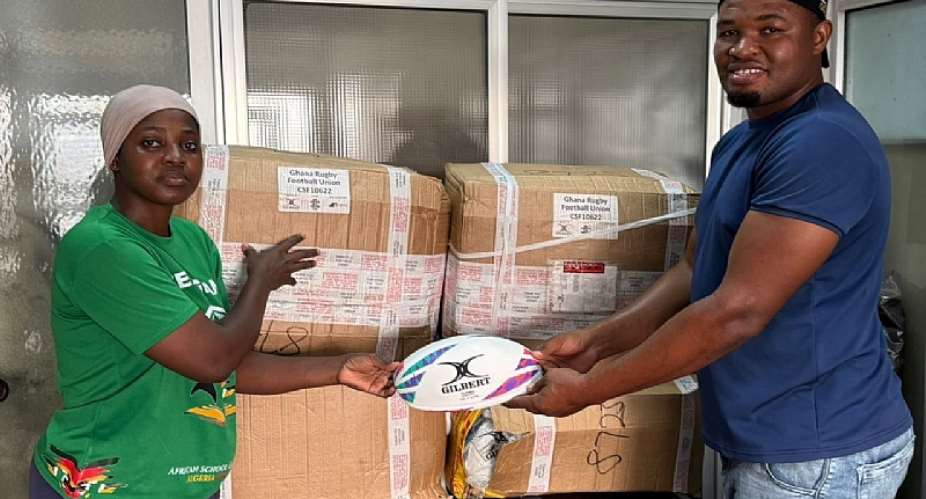 Ghana Rugby receives Gilbert Balls from World Rugby