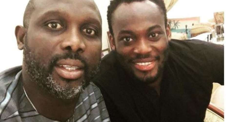 Michael Essien Congratulates George Weah