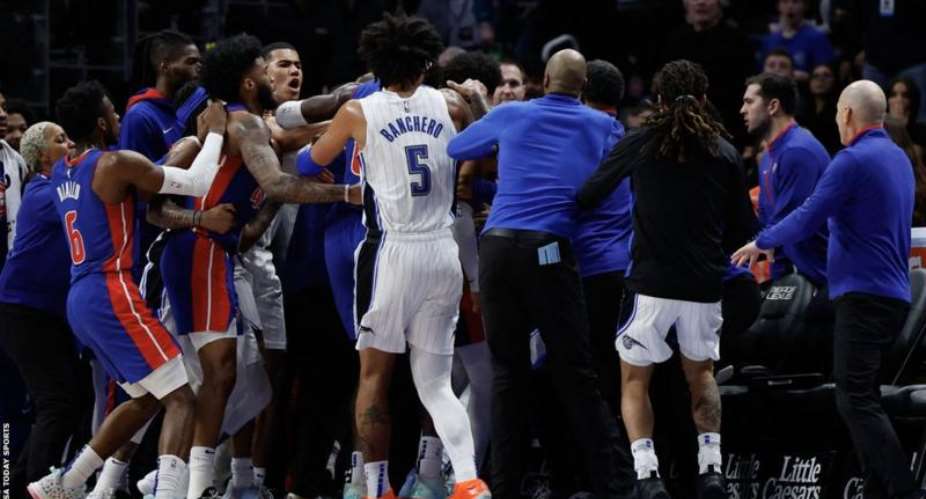 Eight players of the 11 suspended jumped up from the bench to join in the altercation