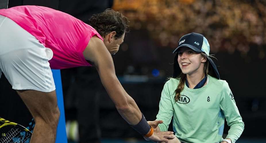 Nadal Kisses Ball Girl After Hitting Her With Wayward Forehand - 'I Was So Scared For Her'