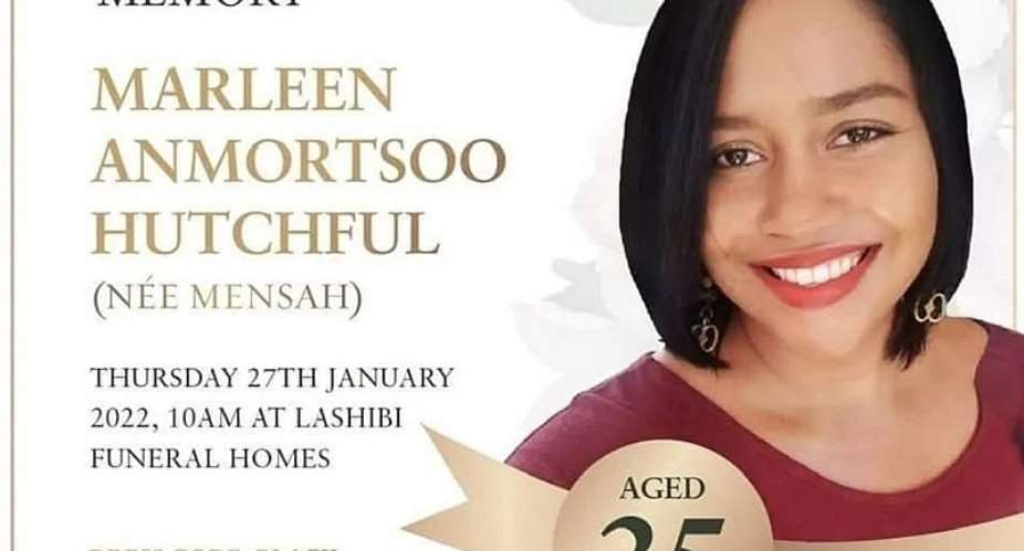 Late actress Marleen Hutchful goes home on January 27