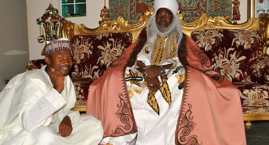 Late Alhaji Dr Ibrahim Ahmadu Coomassie. Mni, GCON, rtd IGP, sardaunan Katsina with Mustapha Bature Sallama as sallaman Sardauna Katsina