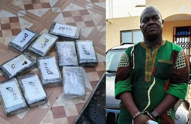 Suspected packs of cocaine
