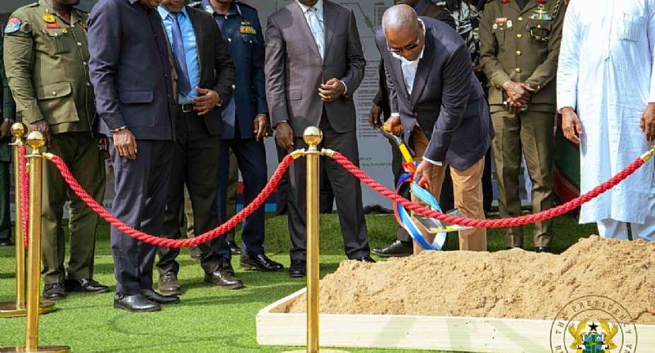 President Mahama cuts sod for 2,000-unit military barracks project
