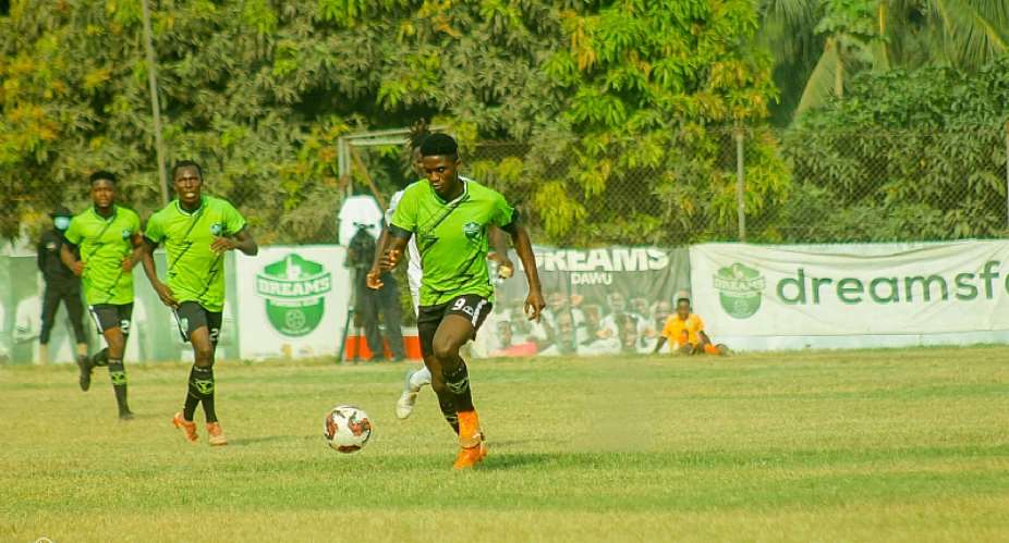 GPL Week 14: Striker Agyenim Boateng nets brace for Dreams FC in 3-1 win against Aduana Stars