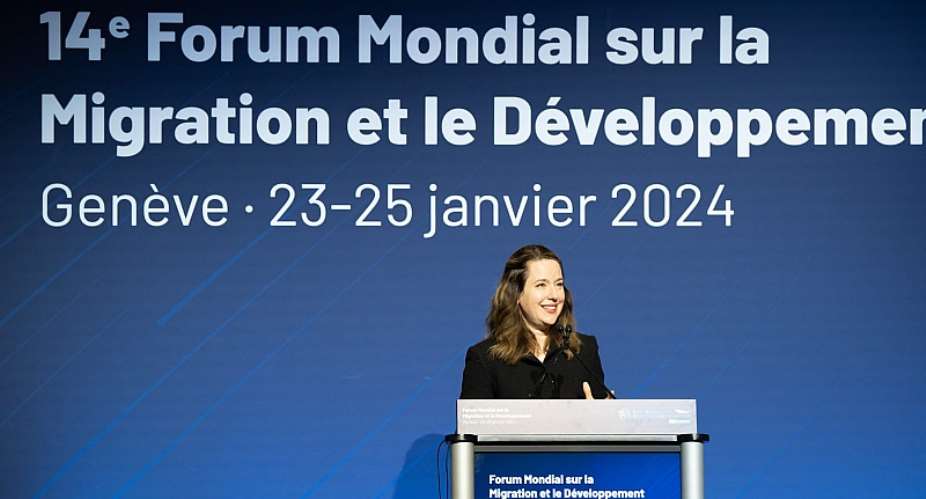 IOM Director General Amy Pope at the opening ceremony of the 14th Summit of the Global Forum on Migration and Development.  Photo: IOM2024