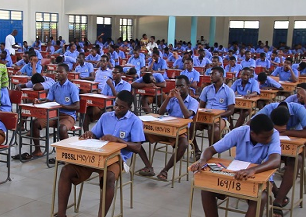 Students writing their WACCSE exams
