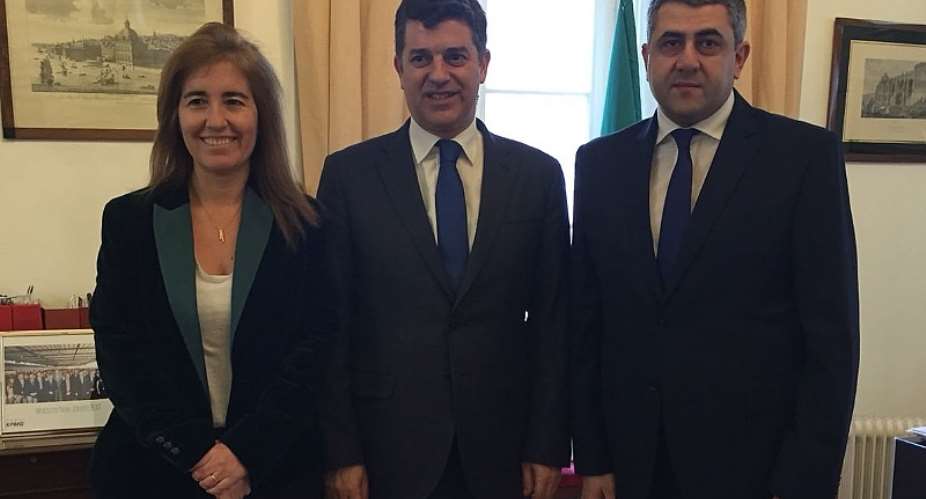 The Secretary of State of Tourism, Ana Mendes Godinho, the Minister of Economy, Caldeira Cabral and the UNWTO Secretary-General Zurab Pololikashvili
