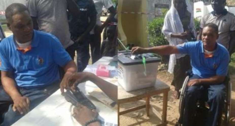 Ivor Greenstreet votes at Ayawaso West Wagon-Accra