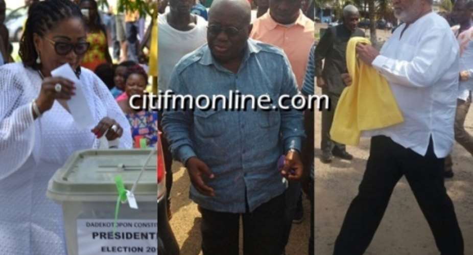 GhElections: Akufo Addo, Rawlings, Lordina Mahama vote Photos