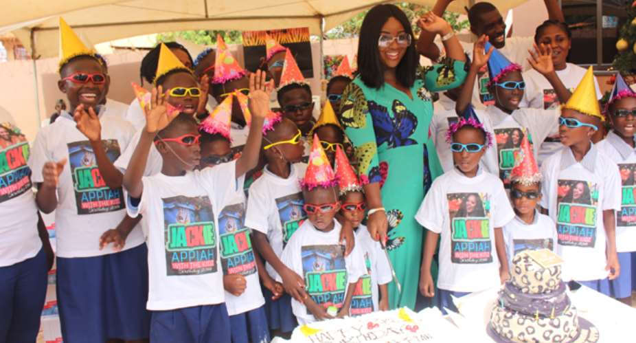 Jackie Appiah celebrates with orphans