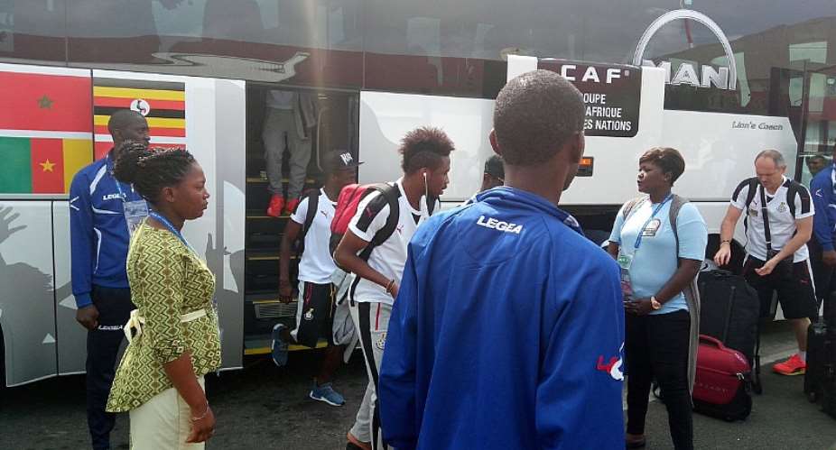 Pictures: Black Stars leave Port Gentil for Oyem ahead of quarter final clash against DR Congo
