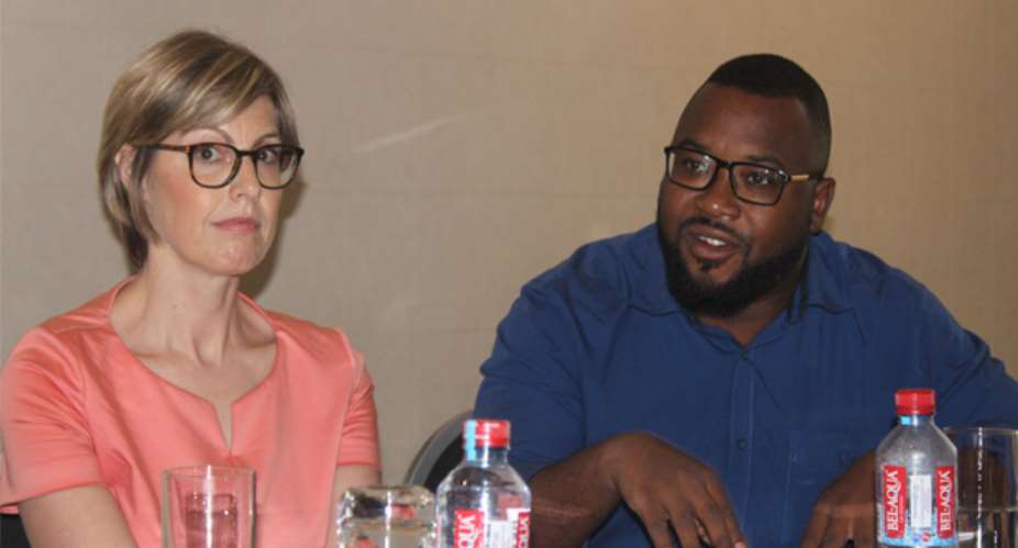 Fiona Cook and Elvin Blankson at the meeting