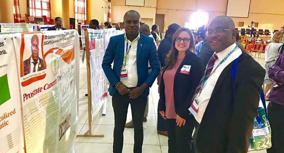 Dr. Nyarkotey with Prof. Emeka of the Covenant University, Nigeria and a representative from the Movember Foundation, USA.