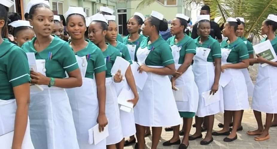 A file photo of some Ghanaian nursing trainees