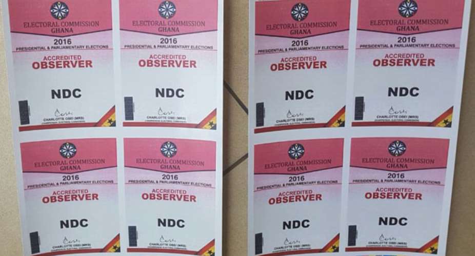 Some of the fake accreditation cards that were seized by the police