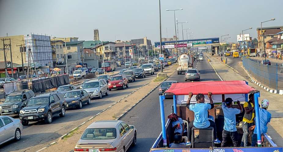 Berger Road in Lagos, Nigeria. ''violations of traffic law are so rampant in Nigeria that nobody cares anymore.''