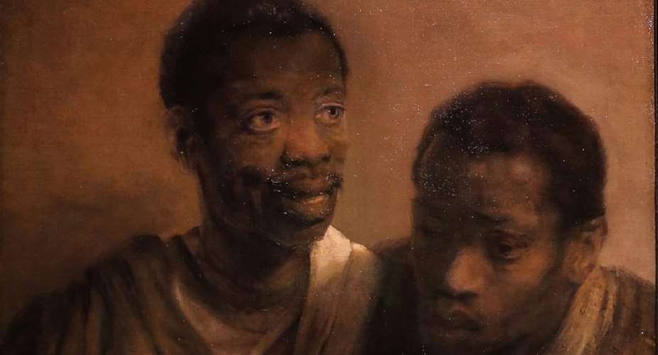 Detail from Rembrandt van Rijn's painting Two African Men. - Source: