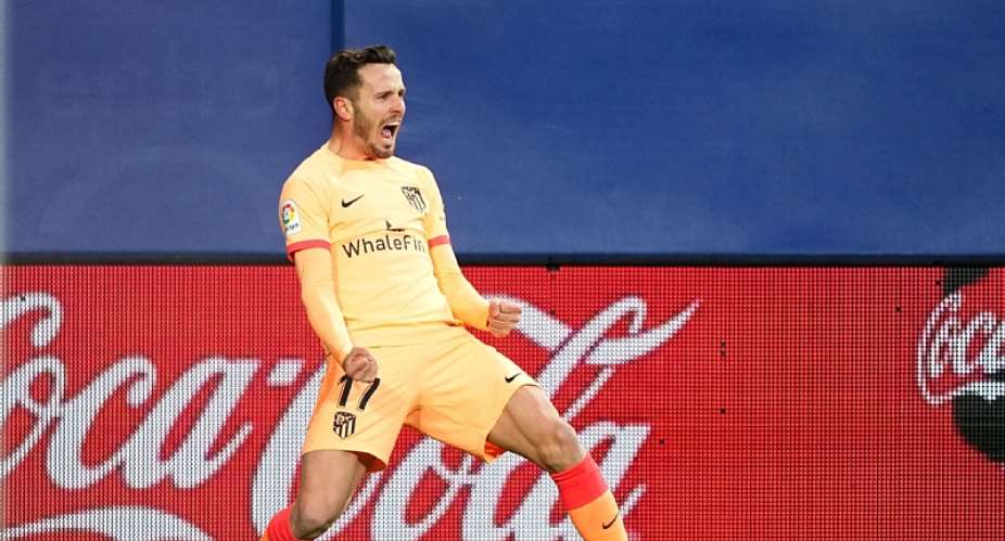 Saul Niguez of Atletico Madrid celebrates after scoring the team's first goal during the LaLiga Santander match between CA Osasuna and Atletico de Madrid at El Sadar Stadium on January 29, 2023 in Pamplona, Spain. Photo by Juan Manuel Serrano ArceGettyImage credit: Getty Images