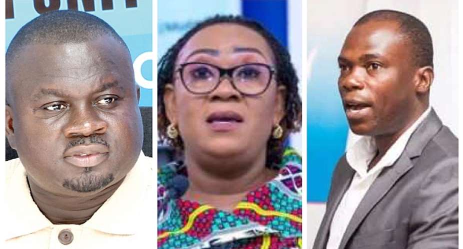 From left to right: Albert Kwabena Dwumfour; GJA President, Minister for Fisheries and Aquaculture Mavis Hawa Koomson and Sulemana Braimah, Executive Director of the Media Foundation for West Africa