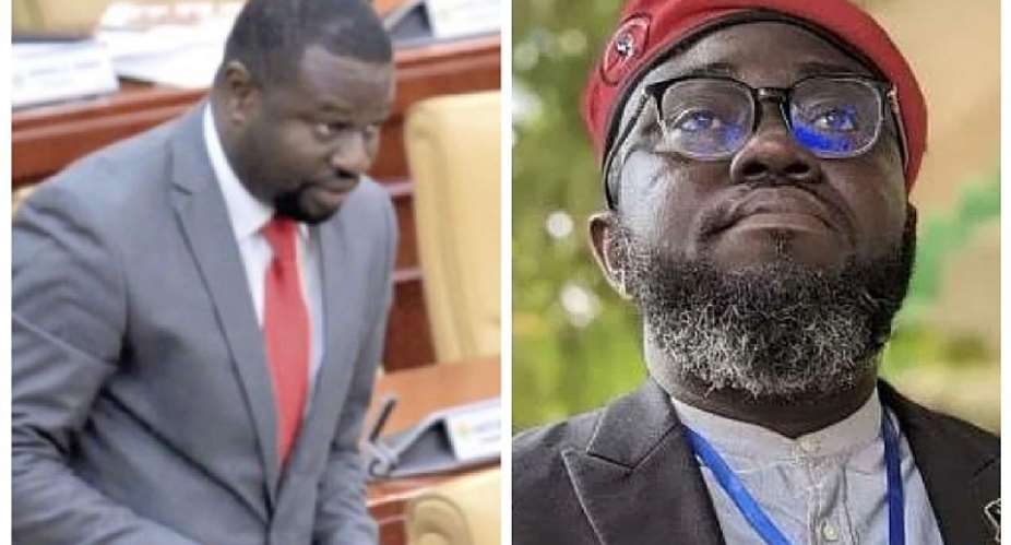 Member of Parliament for Nsawam Adoagyiri, Frank Annoh Dompreh(left) and social media activist Oliver Barker Vormawor