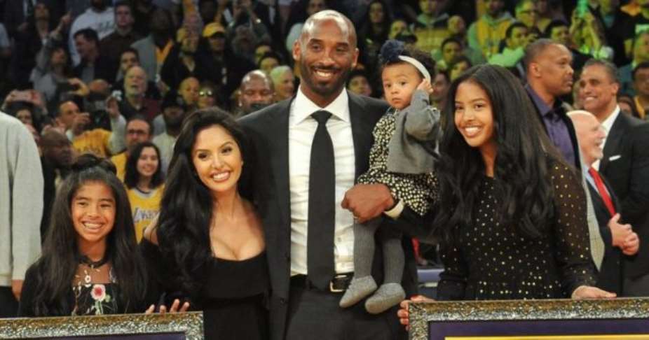Kobe Bryant with wife and daughters