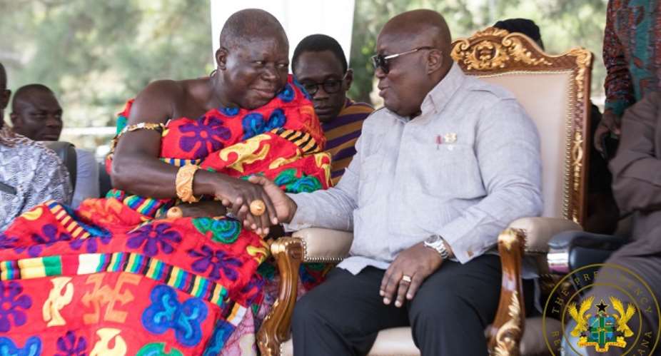 President Nana Akufo-Addo right and Otumfuo Osei Tutu II