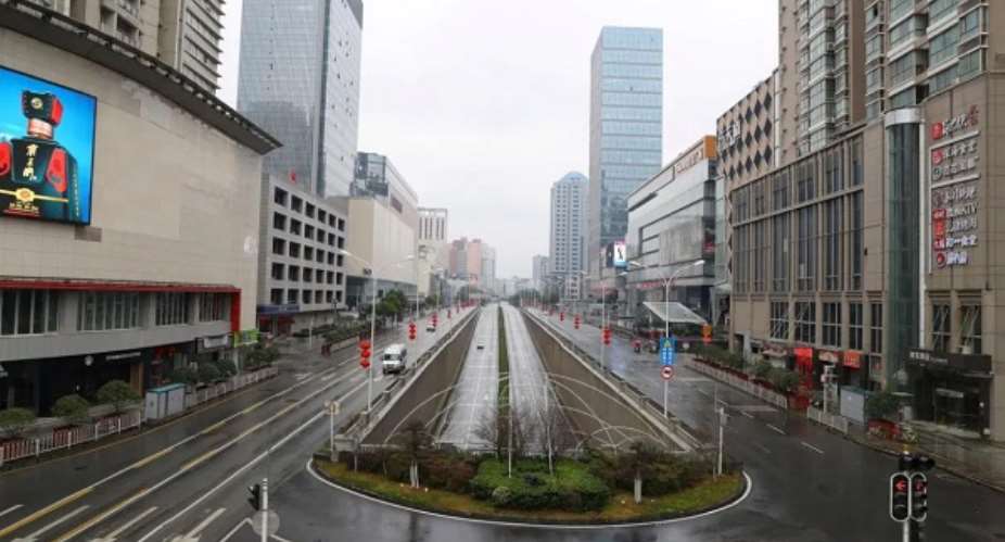 Empty streets in Wuhan, Hubei province, China Jan. 26, 2020.