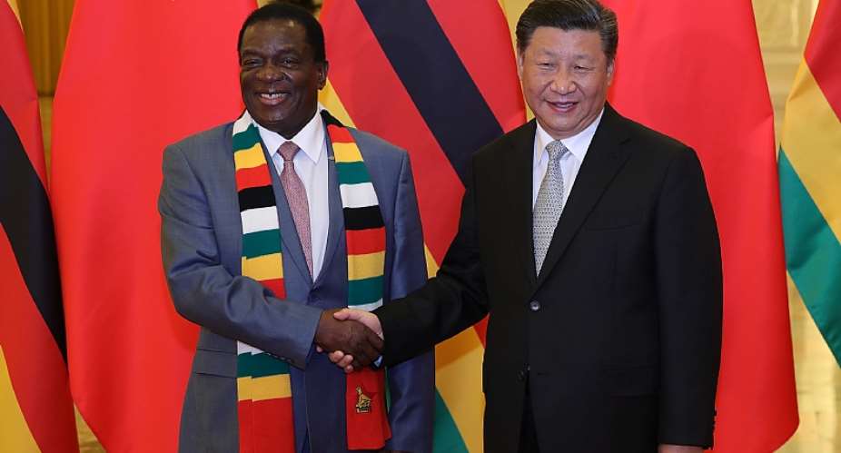 Zimbabwe's President Emmerson Mnangagwa meets his Chinese counterpart  President Xi Jinping in Beijing, in 2018.  - Source: EPA-EFE/Lintao Zhang / POOL