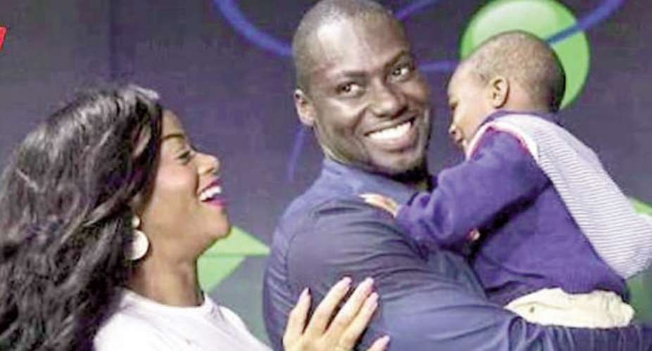 Chris Attoh with ex-wife and their child